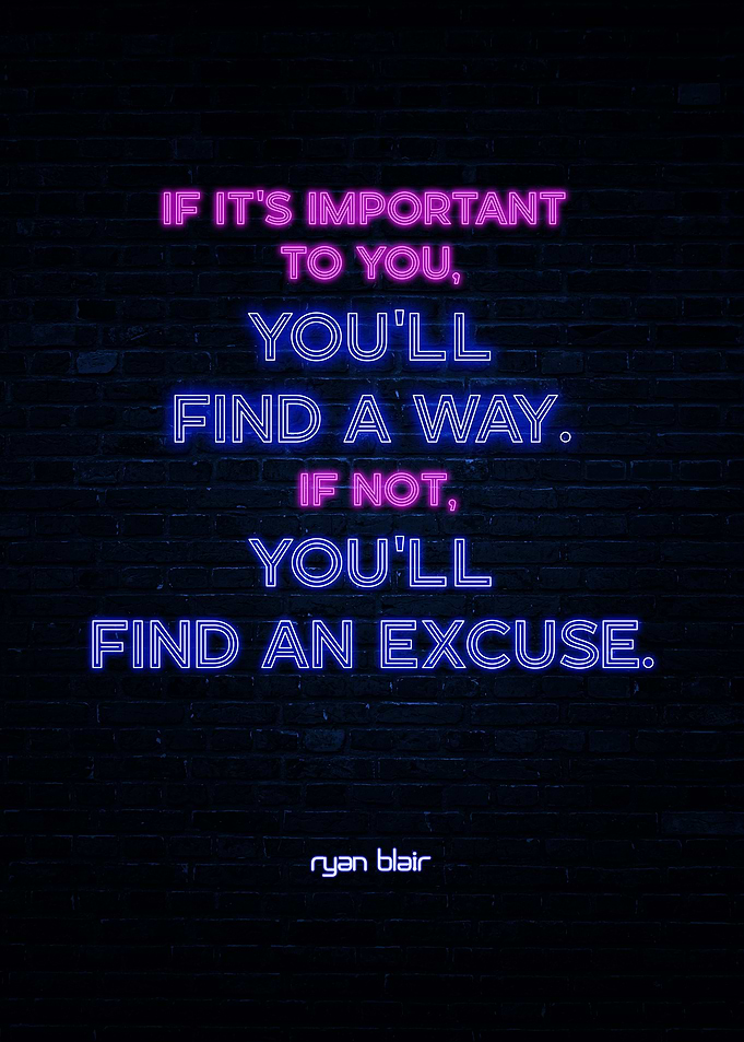 Motivational quote Neon Sign: Find a Way