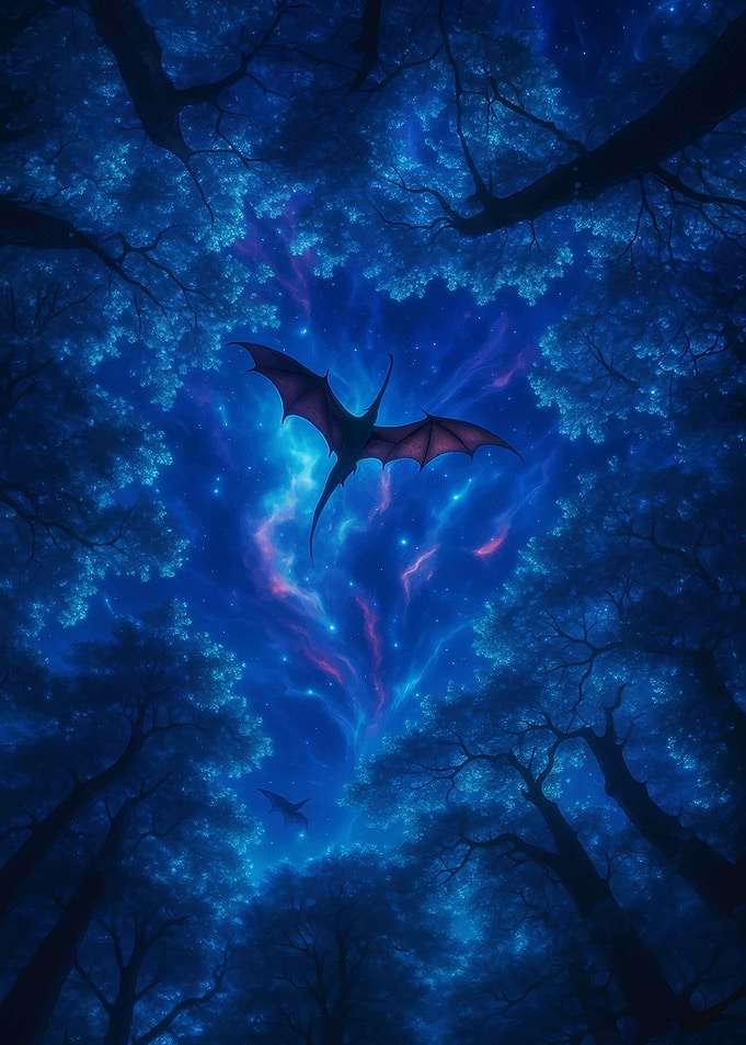 Dragon Flight Through Starry