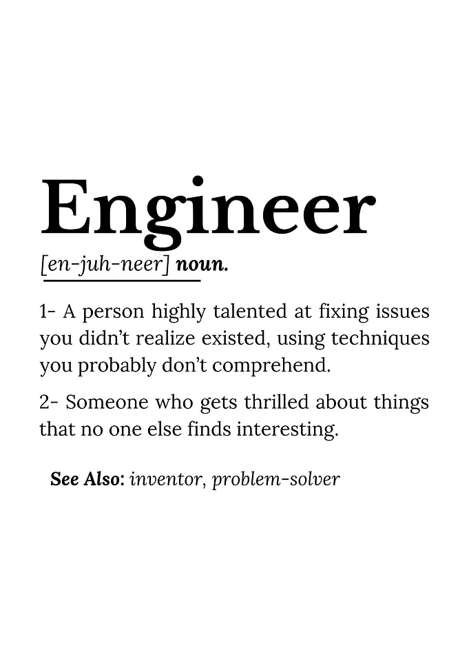 Engineer Definition Typography Print