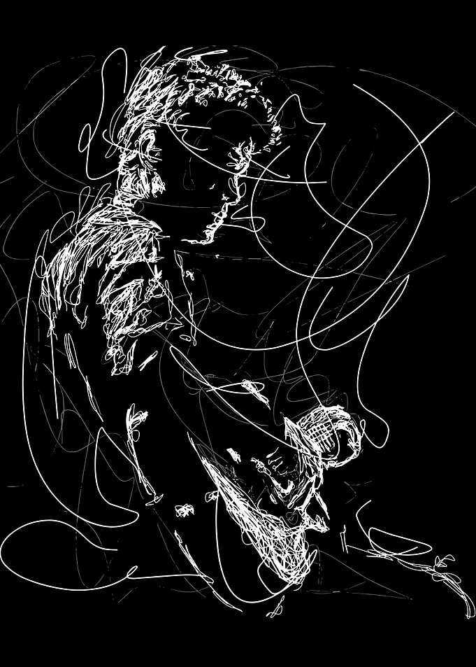 Abstract Portrait in Black and White