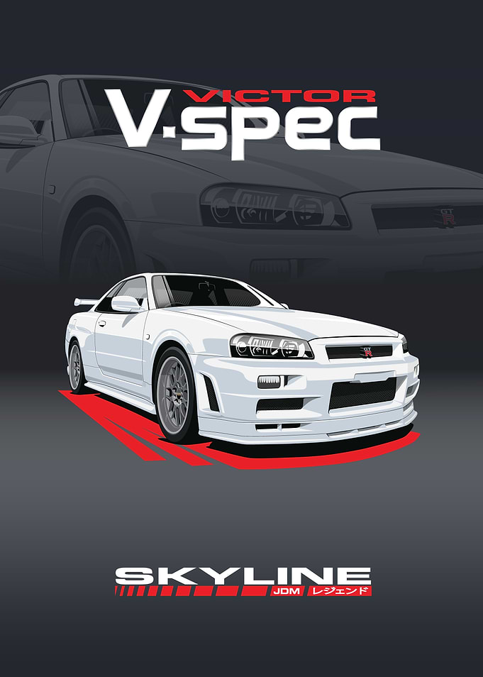 Skyline GT-R R34 V-Spec Illustration