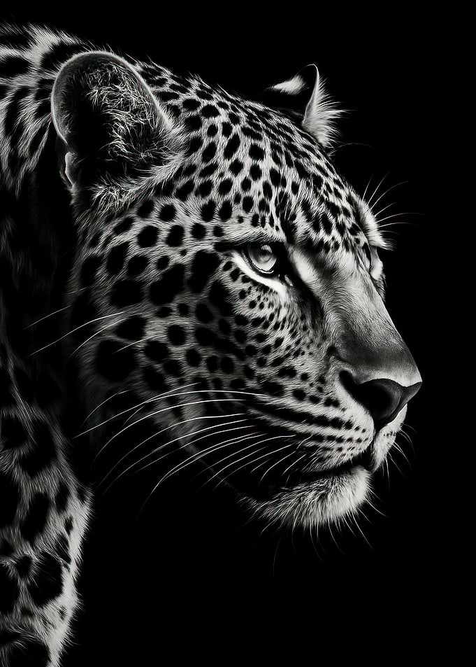 Majestic Monochrome Leopard Portrait