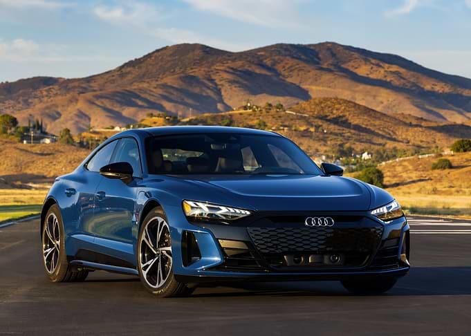 Blue Audi e-tron GT on Road