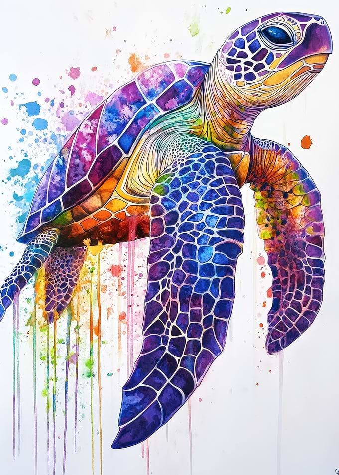 Watercolor Sea Turtle