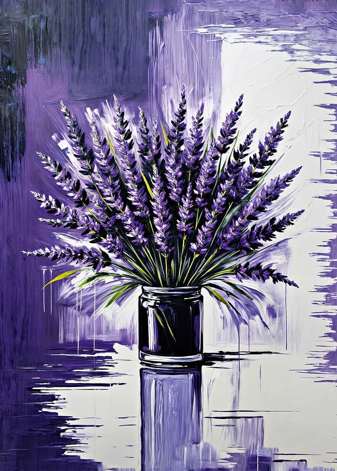 Lavender Bouquet in Jar Painting