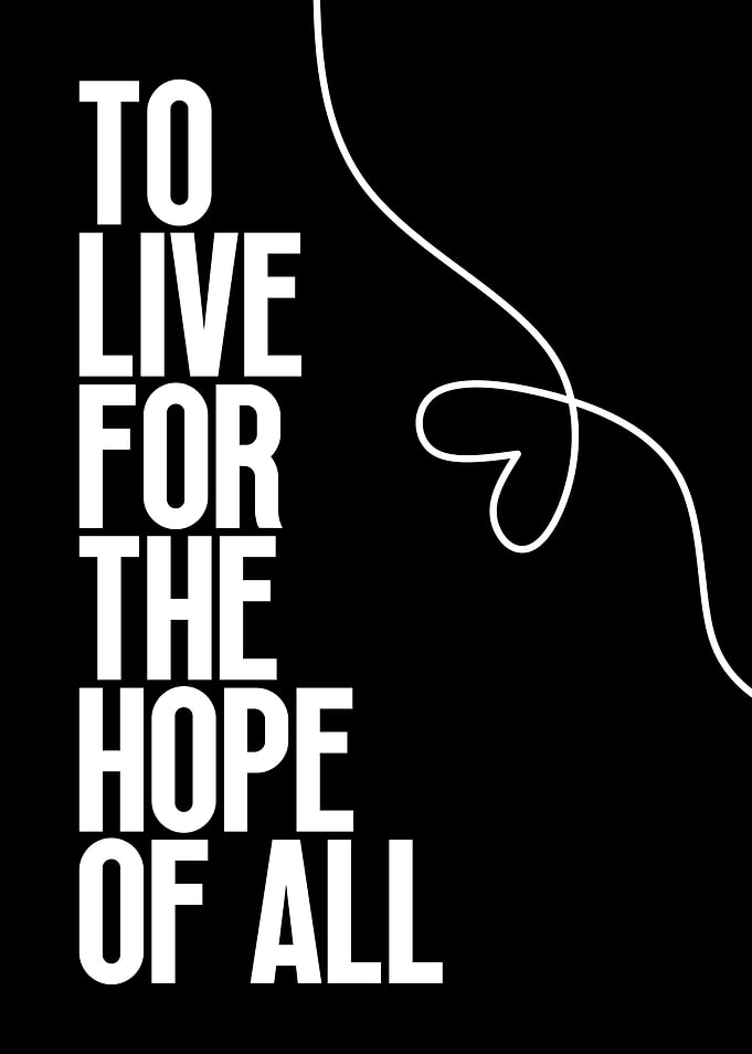 Inspirational Quote with Heart Line Art
