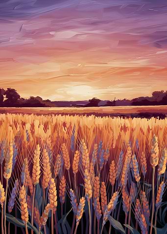 Wheat Field at Sunset