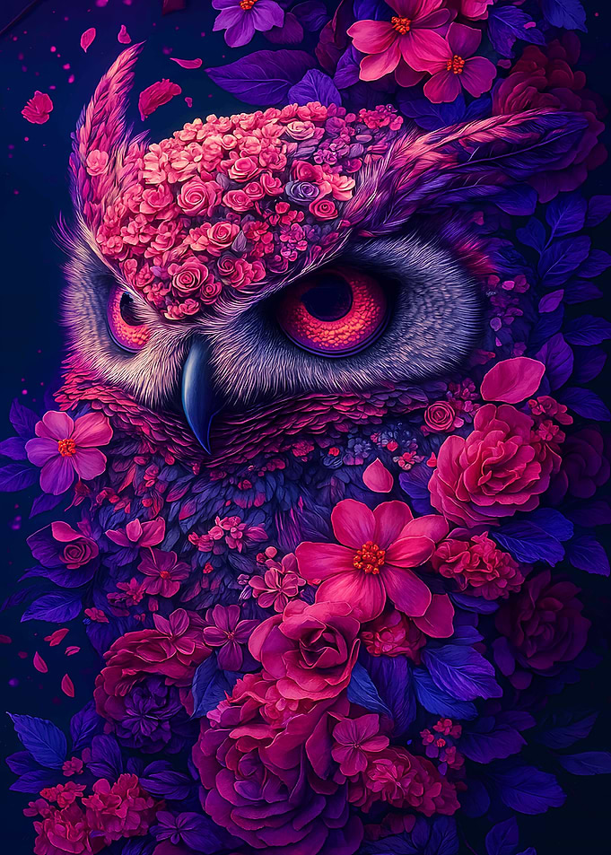 Floral Owl Portrait