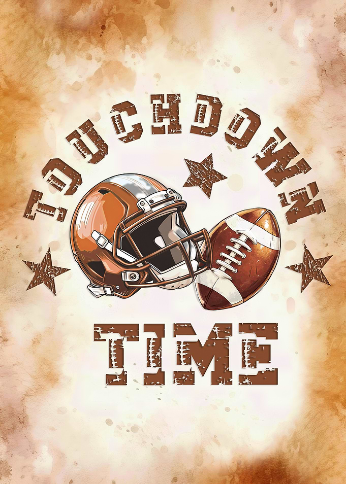 Touchdown Time Football Graphic