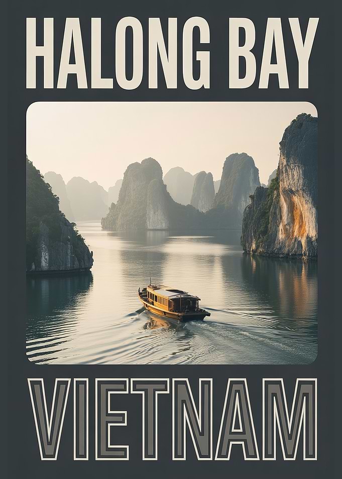 Halong Bay Vietnam Travel Poster