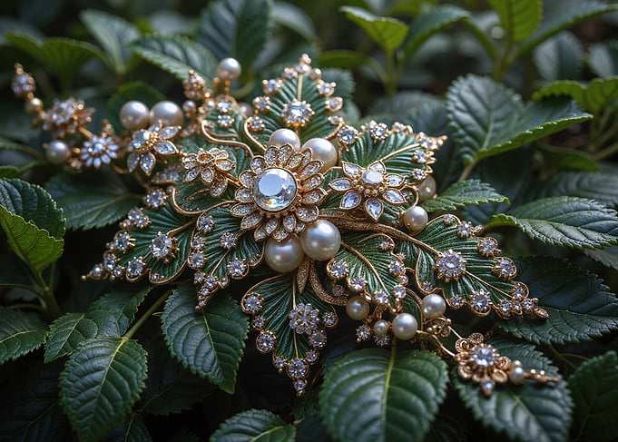Elegant Pearl and Diamond Hair Accessory