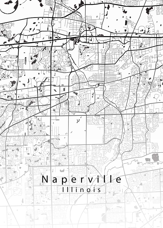 Naperville Illinois City Map