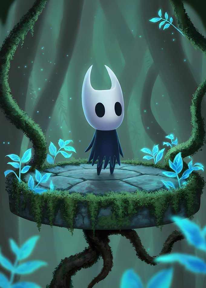 Hollow Knight in a Forest Glade