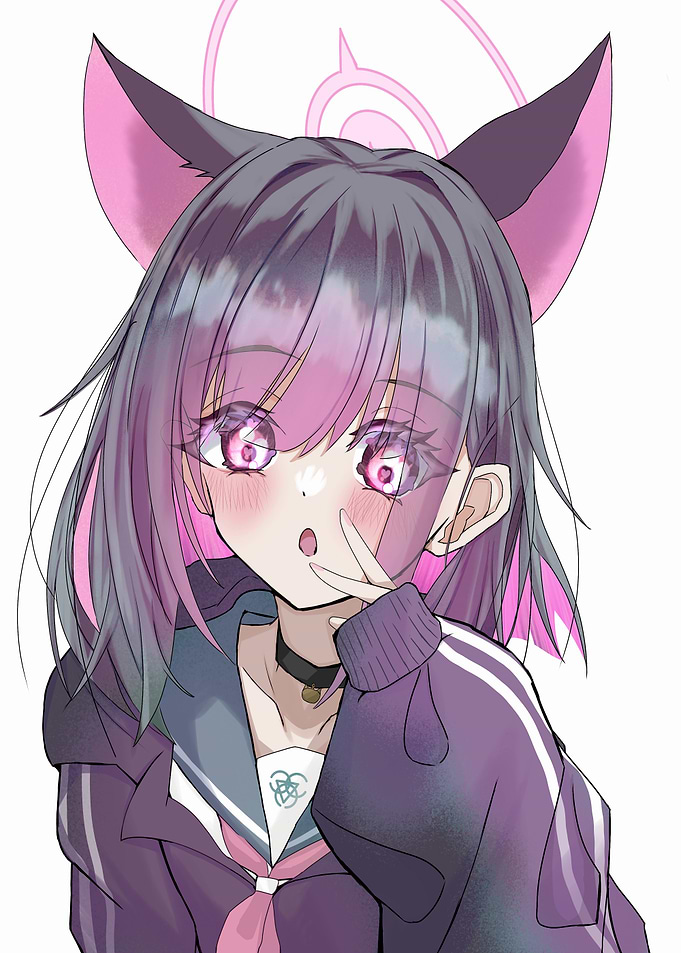 Anime Girl with Cat Ears and Halo