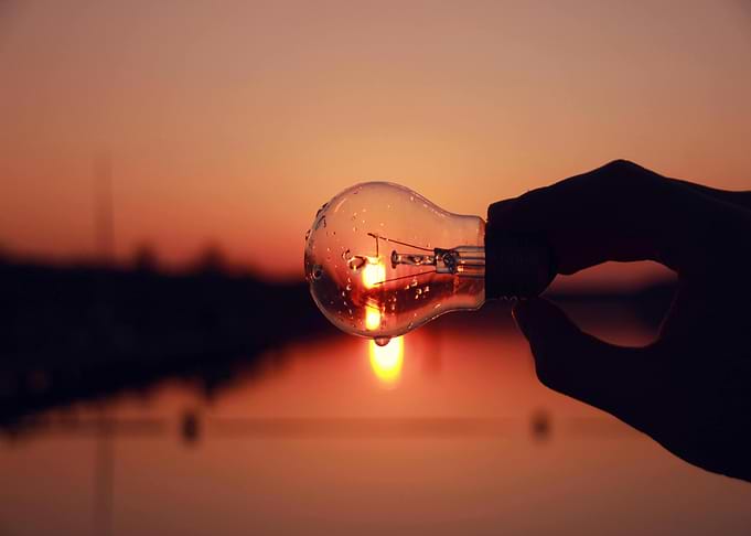 Lightbulb Sunset Reflection