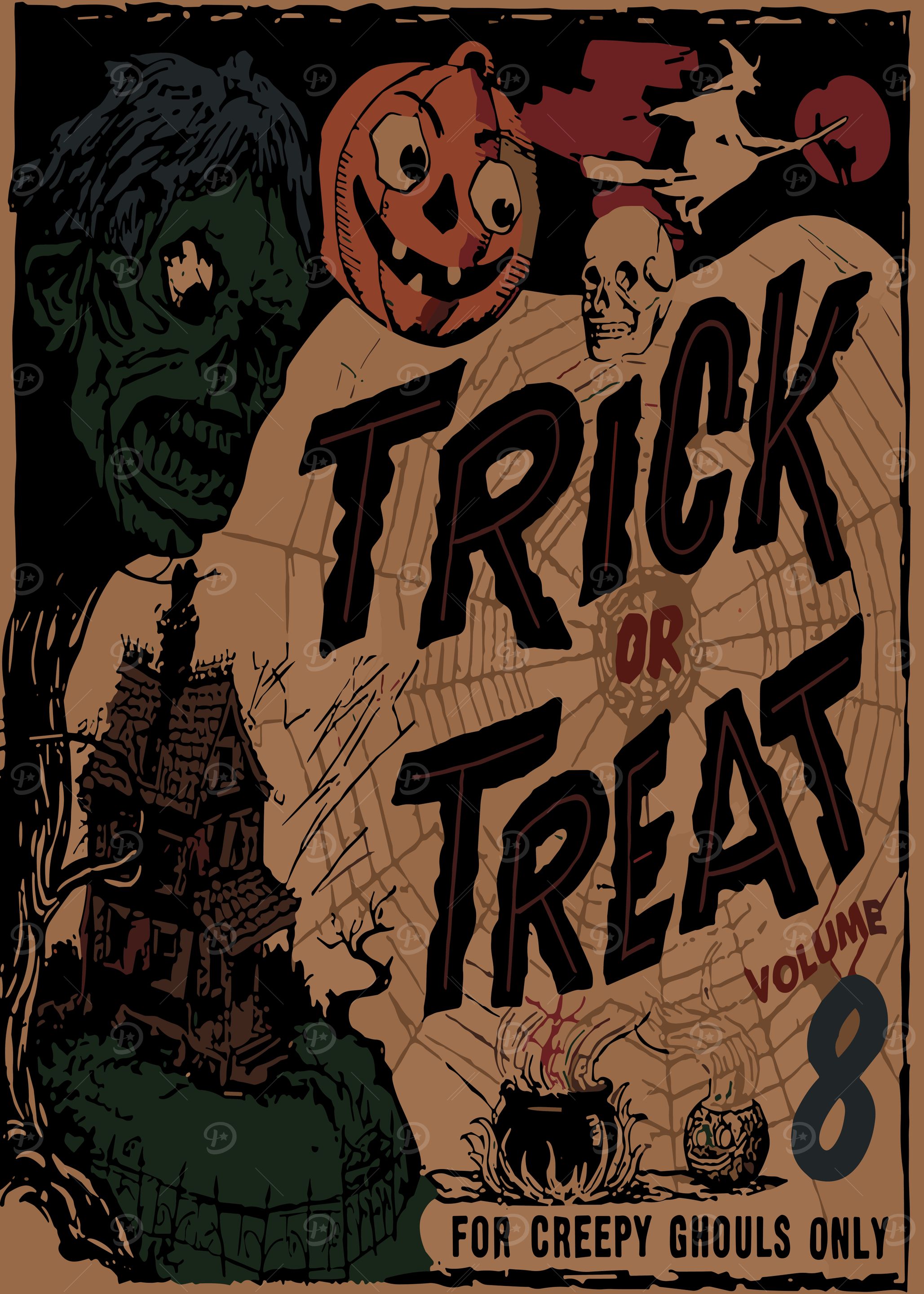 Vintage Halloween 'Trick or Treat' Poster