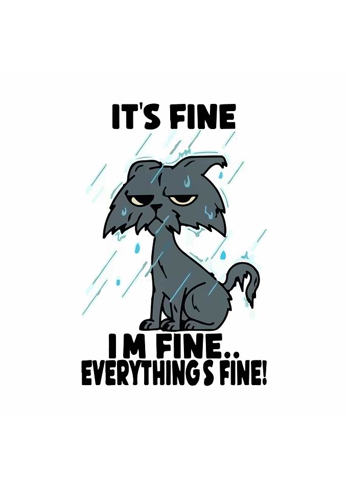 It's Fine: Grumpy Cat in the Rain