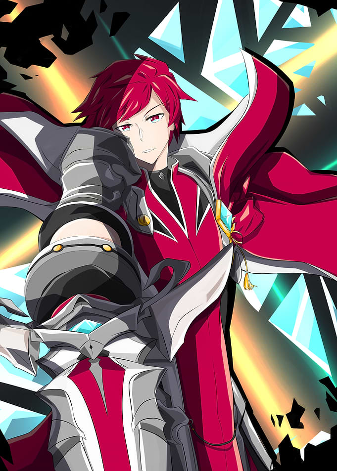 Anime Character with Red Hair and Armor