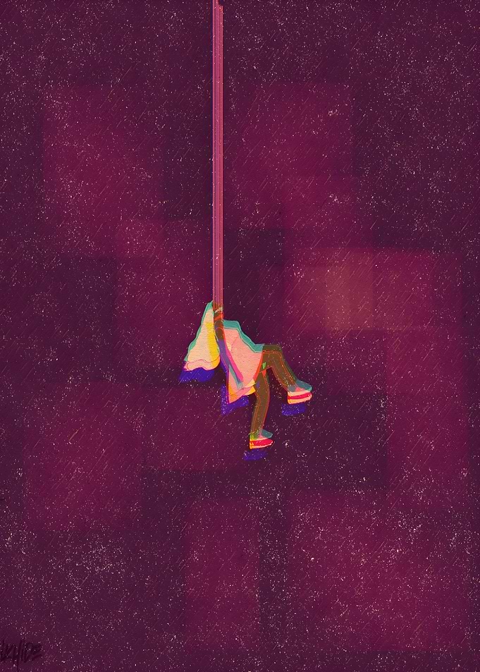 Abstract Figure Hanging from a Pole