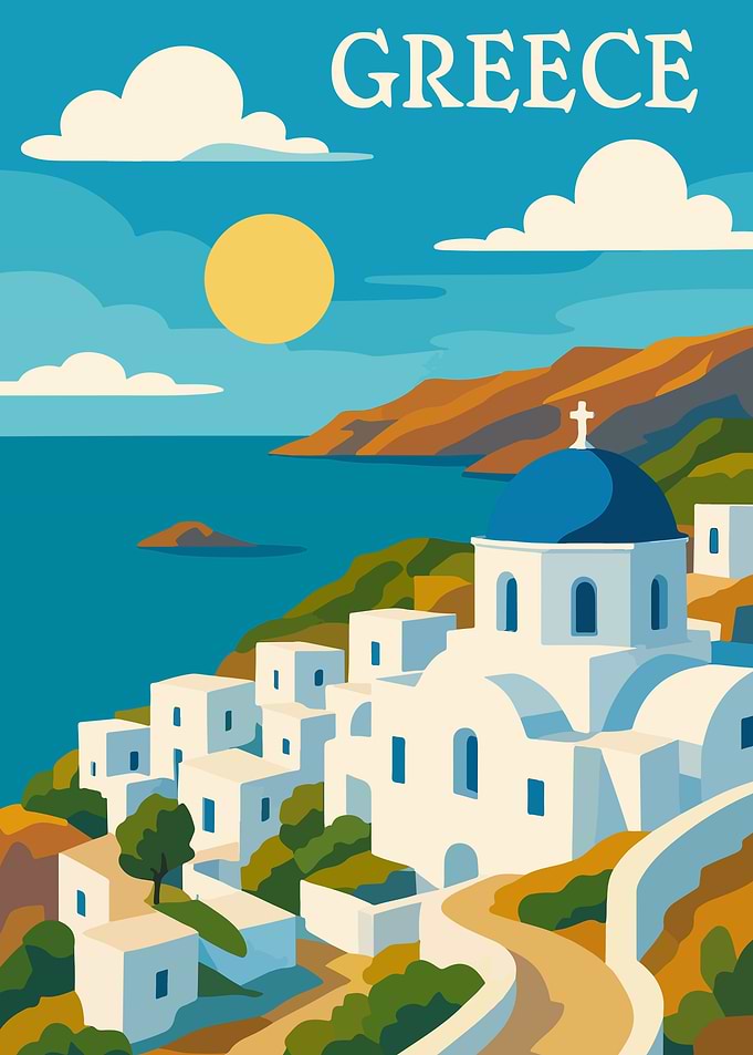Greece Travel Poster