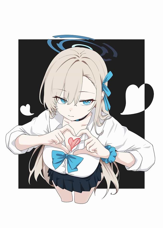 Anime Girl Heart Gesture