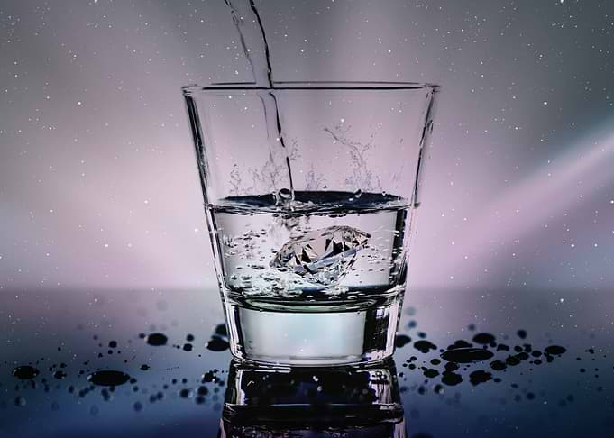 Diamond in Glass of Water