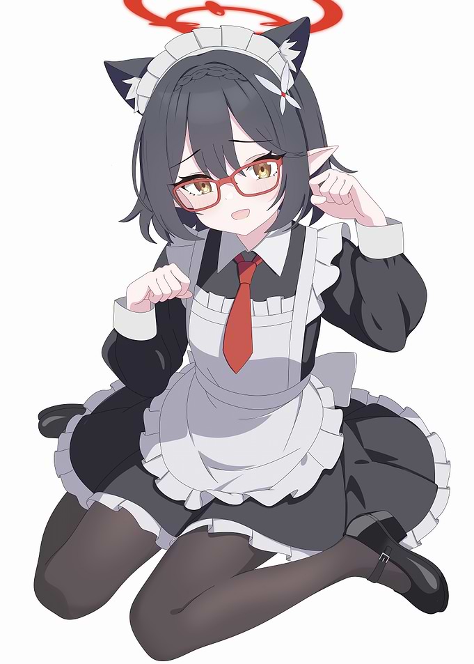 Anime Girl Maid with Halo