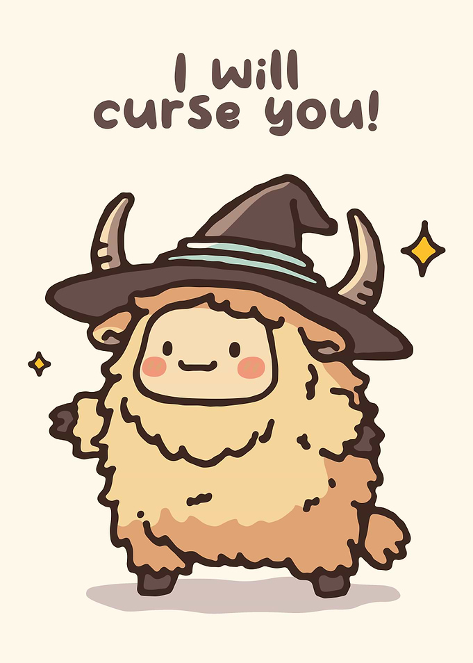 Cute Cursed Creature with Witch Hat