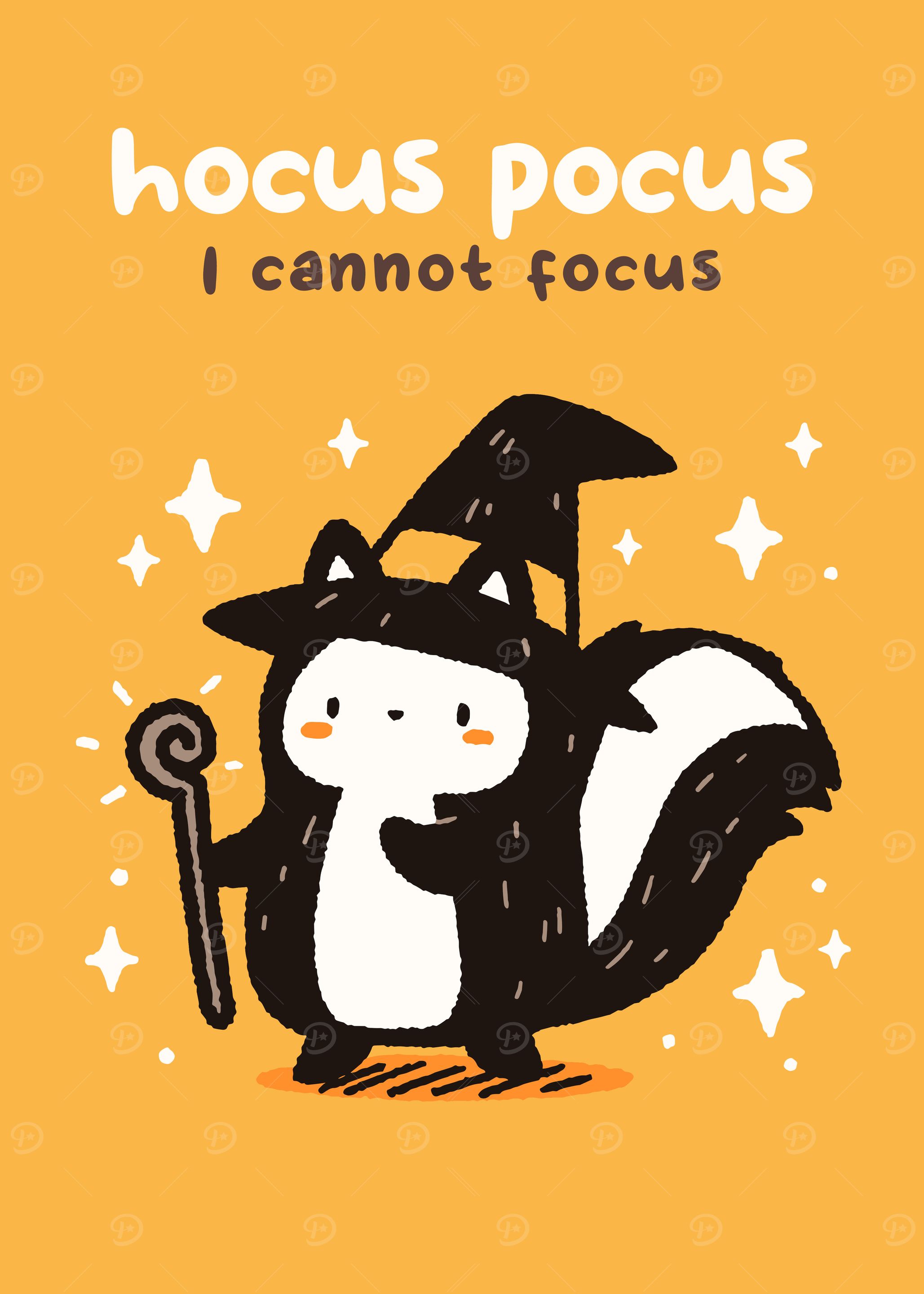 Hocus Pocus Skunk Halloween Art