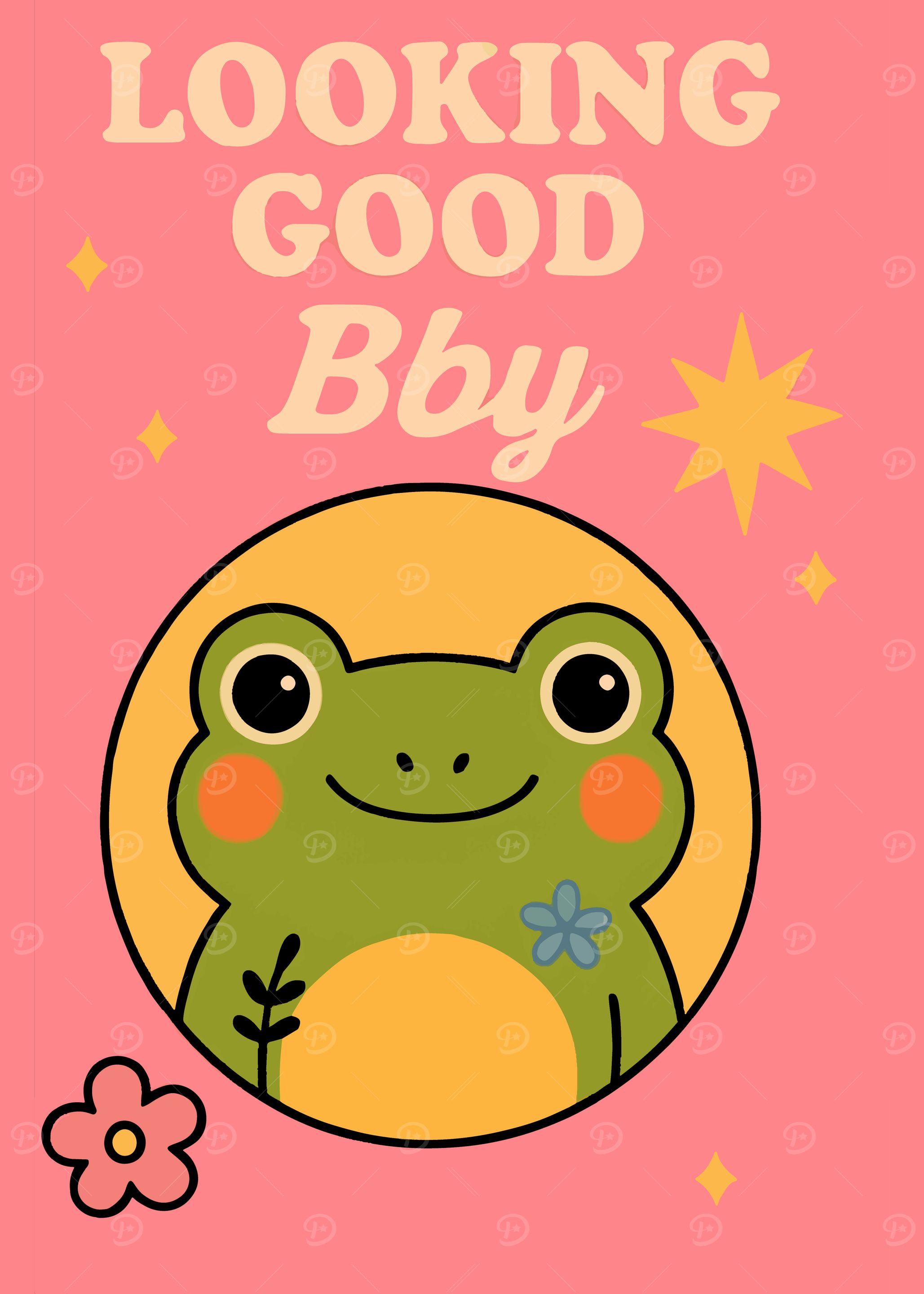 Looking Good Bby Frog Illustration