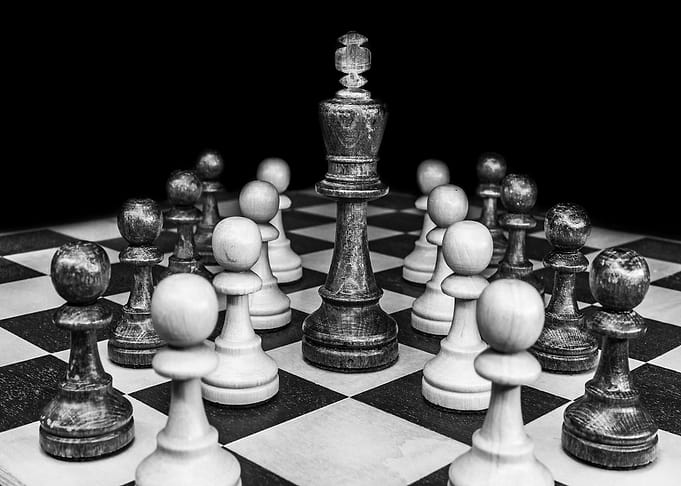 Chess Game Strategy in Black and White