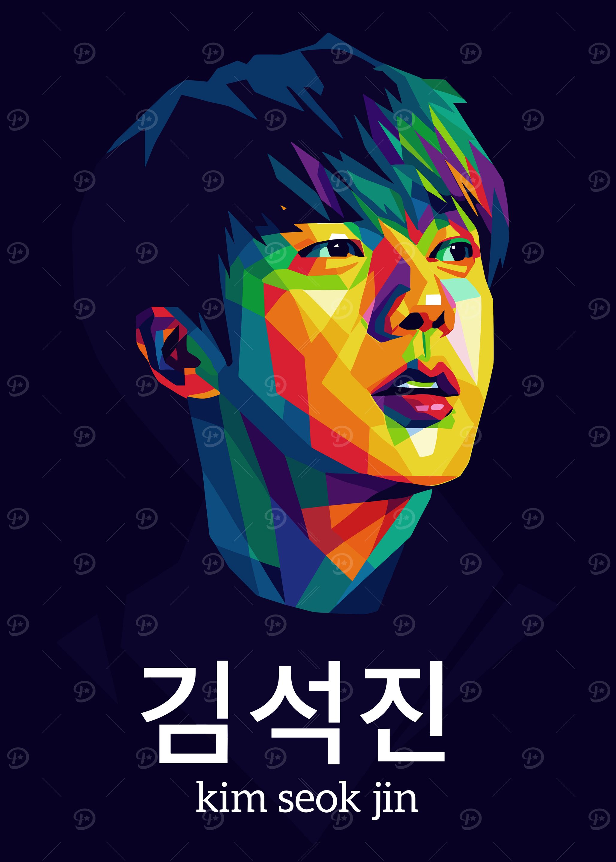 Kim Seok Jin Colorful Portrait