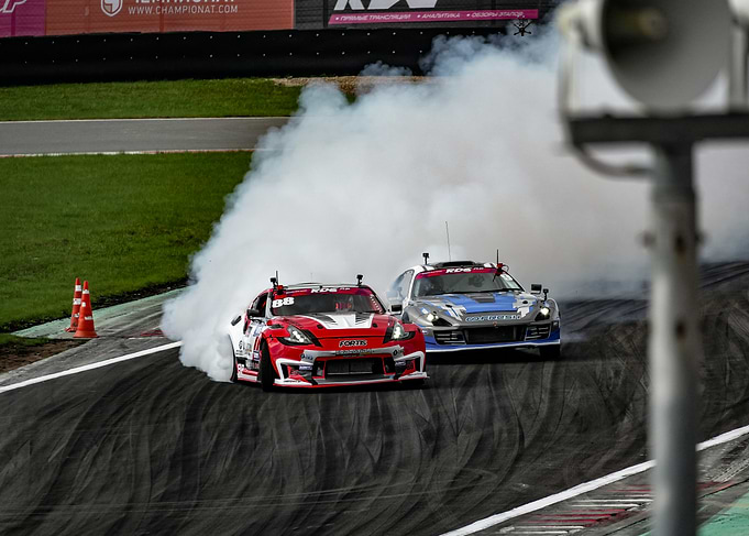 Two Cars Drifting with Smoke