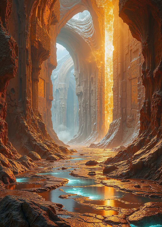 Golden Canyon River Landscape