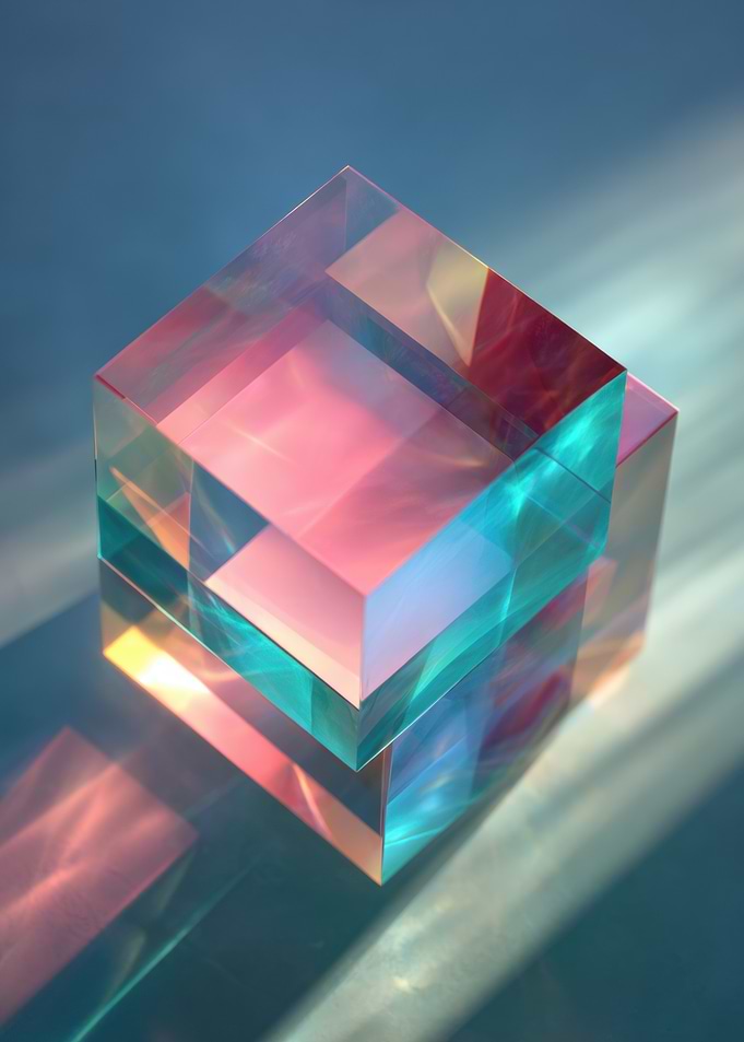 Iridescent Cube Abstract