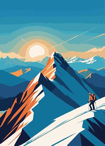 Mountain Climber Landscape Digital Art