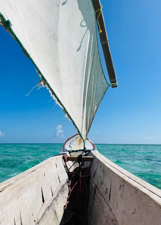 Sailing on a turquoise sea
