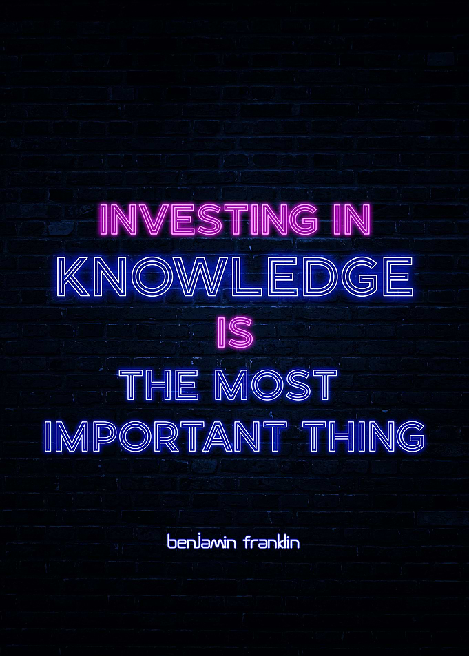 Investing in Knowledge Neon Sign