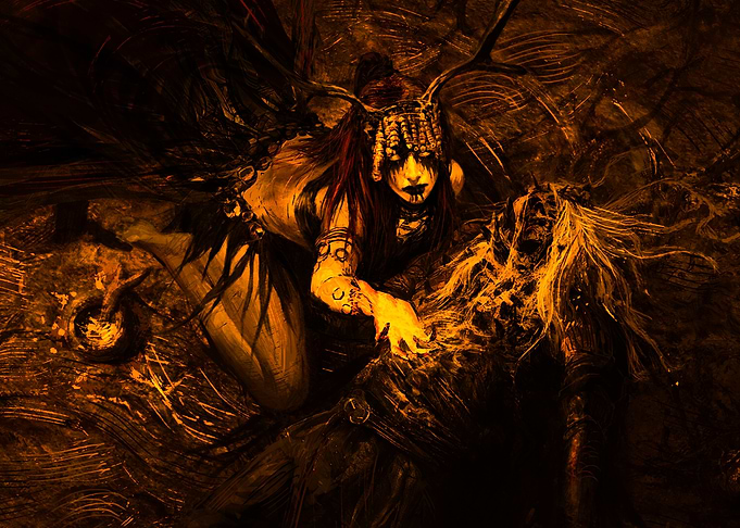 Dark Fantasy Witch and Creature
