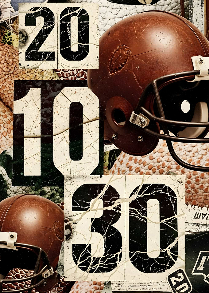 Vintage Football Collage with Numbers