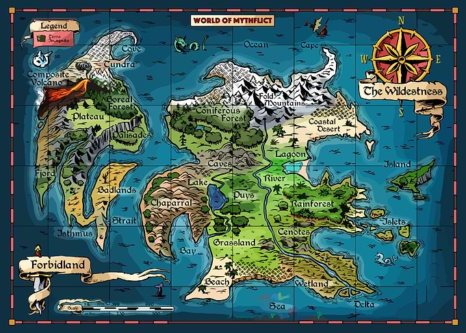 World of Mythflict Fantasy Map