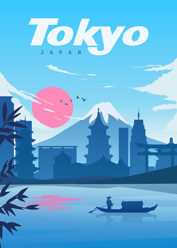 Tokyo Japan Minimalist Travel Poster