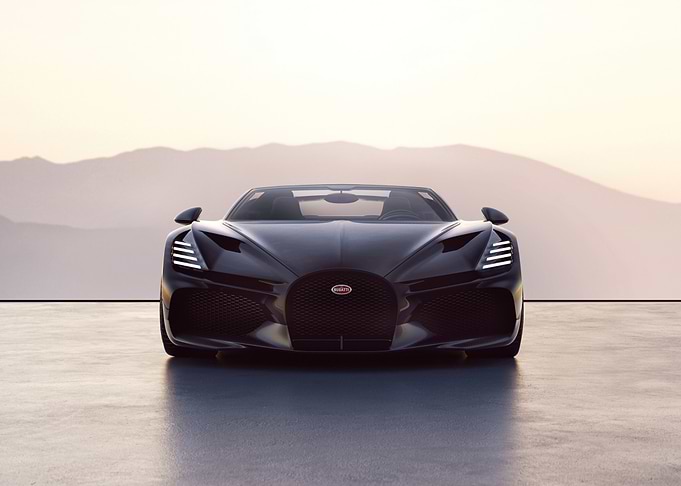 Black Bugatti Roadster Front View