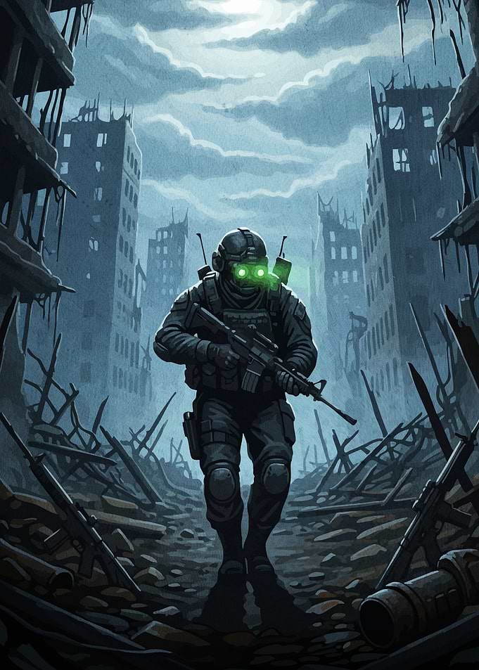 Soldier Destroyed City