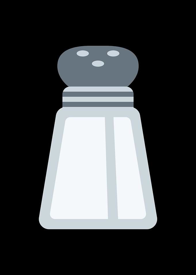 Salt shaker icon on black background
