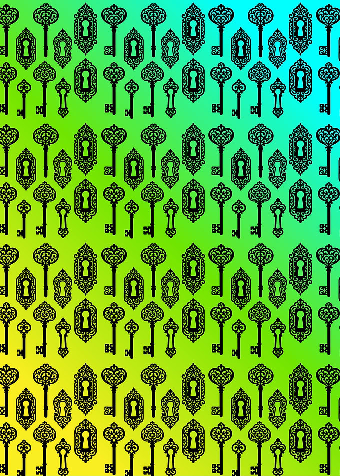 Ornate Keys and Keyholes Pattern