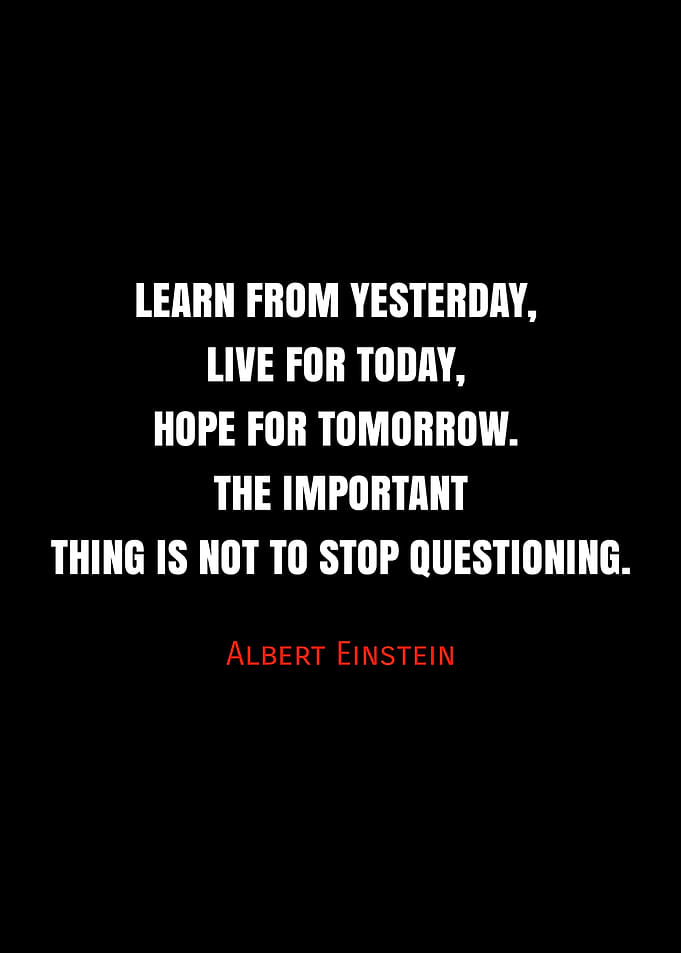 Einstein Quote: Learn, Live, Hope