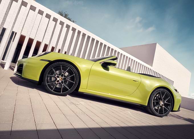 Vibrant Porsche 911 Cabriolet, Modern Setting