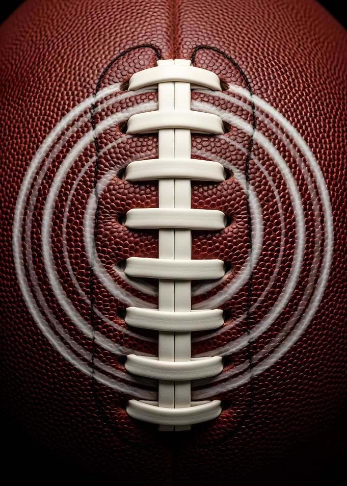 American Football Close-Up with Ripple Effect