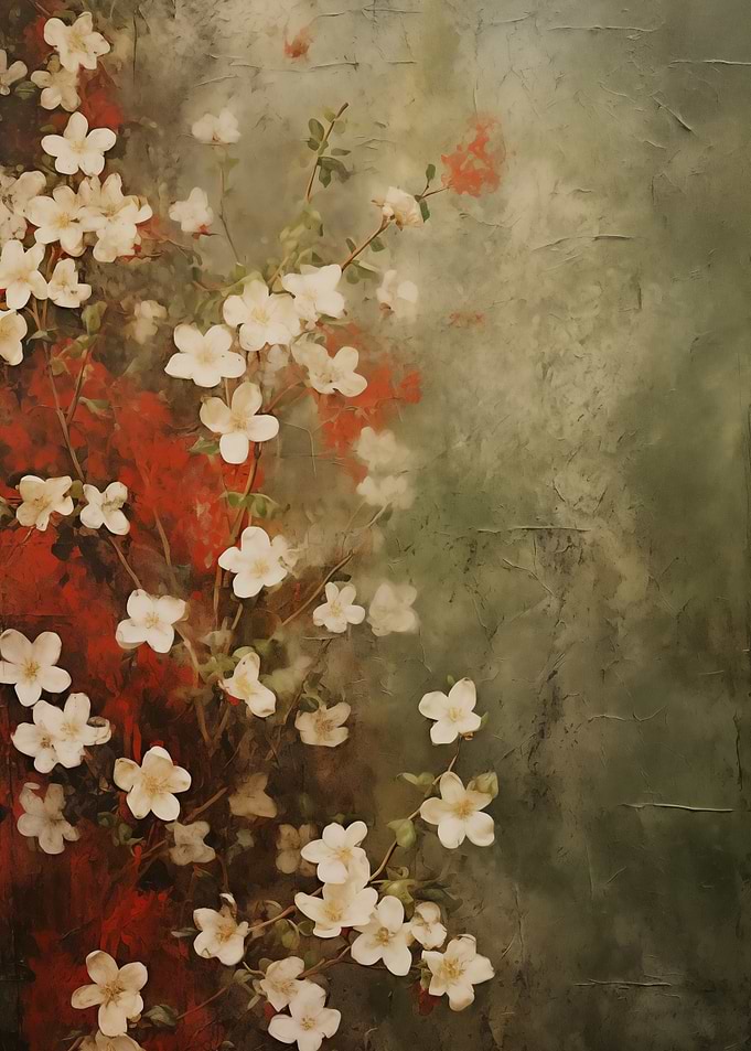 Floral Art White Blossoms